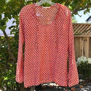 Erica Tanov Charlie printed cotton blouse size 3